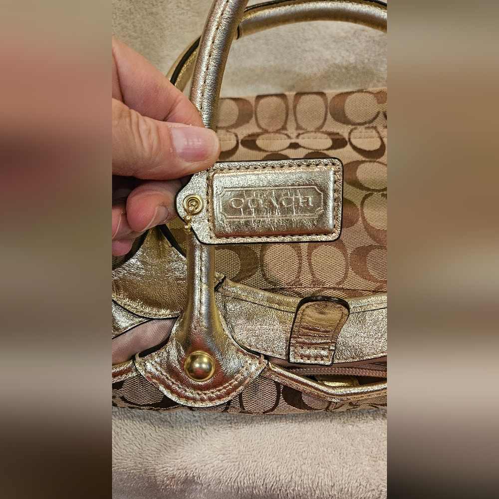 COACH SIGNATURE FLORAL TOTE PURSE - Picture 6 of 8